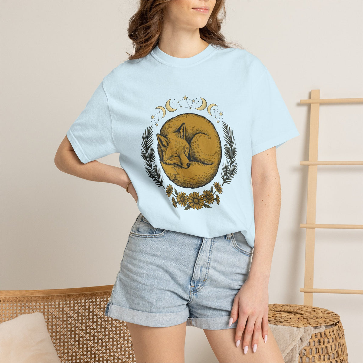 Curled Fox Shirt Boho Chic Outdoors Unisex Gift Tribal Tee product image 9
