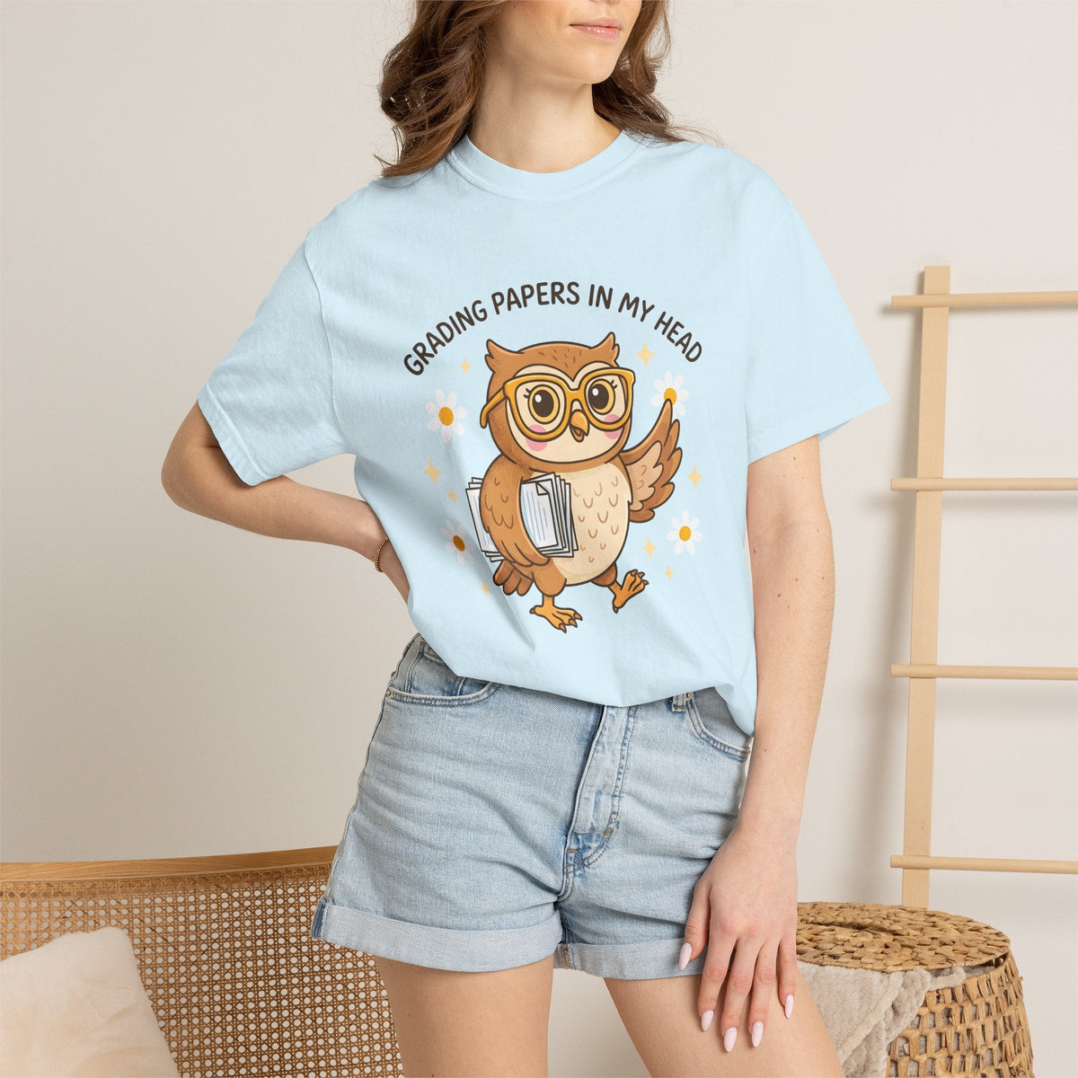 Owl Glasses Shirt Teachers Animal Unisex Gift Cute Tee product image 9