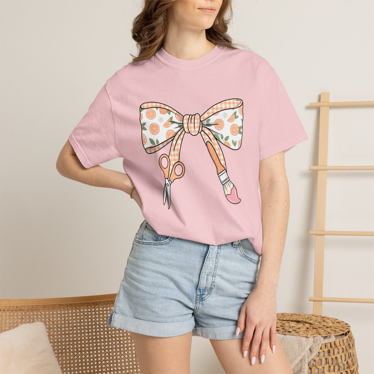 Bow Shears Paint Brush Shirt Teachers Crafting Unisex Gift product image 12
