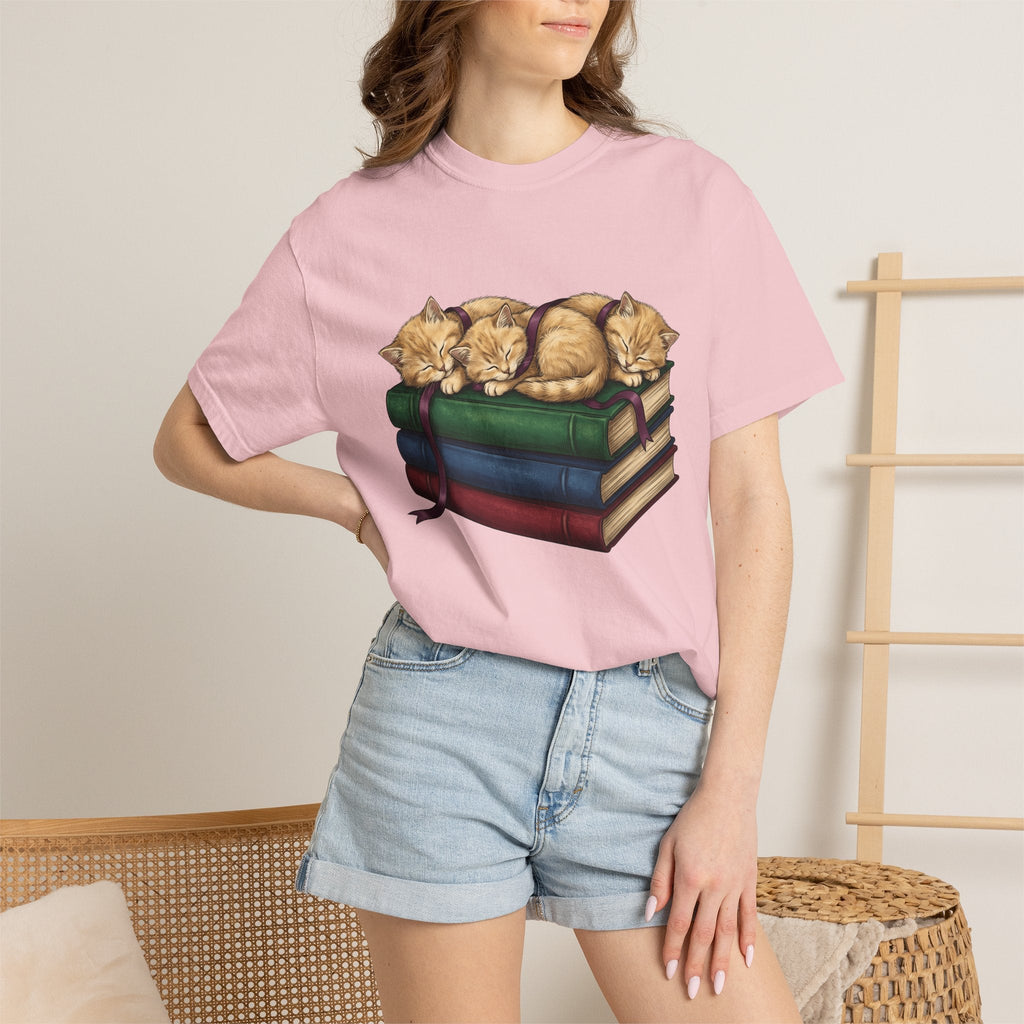 Sleeping Kittens Shirt Cat Book Gift Women Hand Drawn Tee product image 12