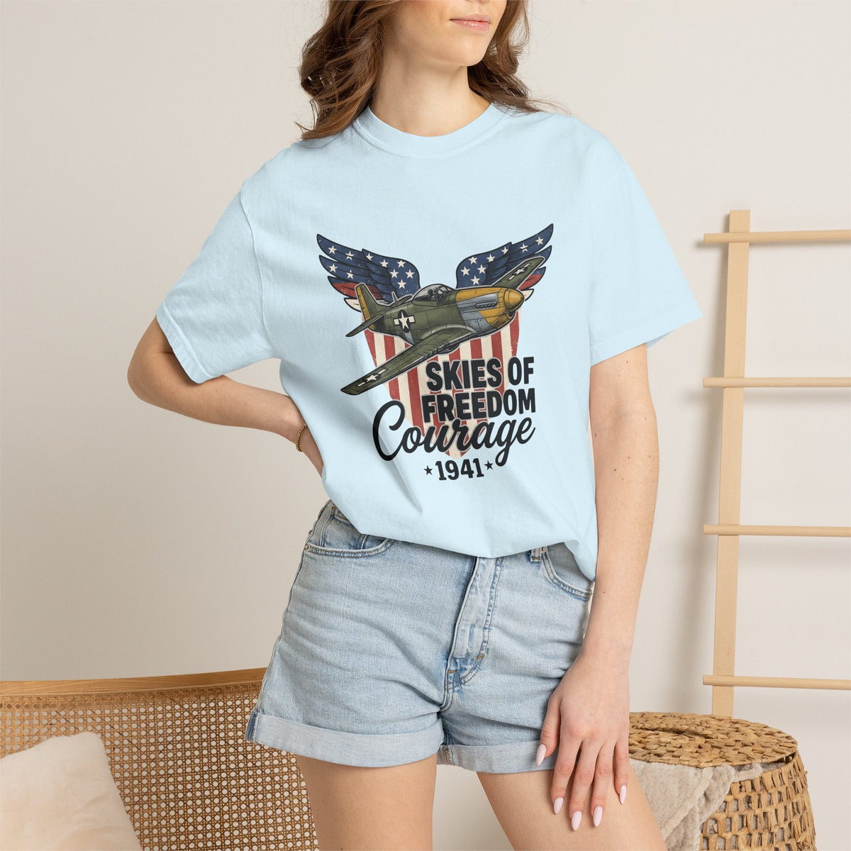 Fighter Plane Shirt America Military Unisex Gift Vintage product image 9