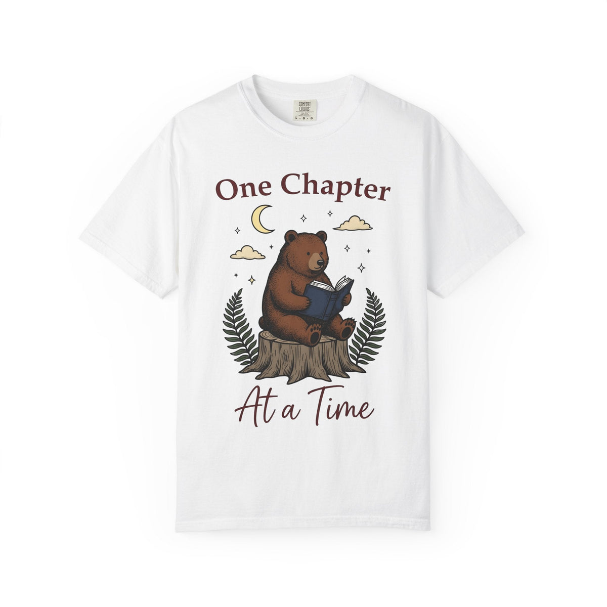 Bear Reading Moonlight Playful T-Shirt – Bookish Animal product image 1