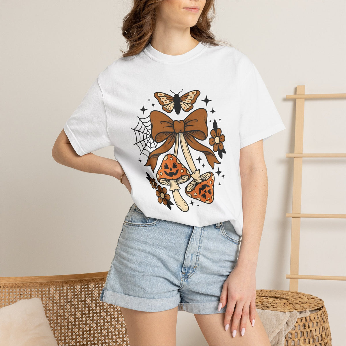 Jack O Lantern Fungi Ink T-Shirt – Dark Halloween Mushroom product image 7