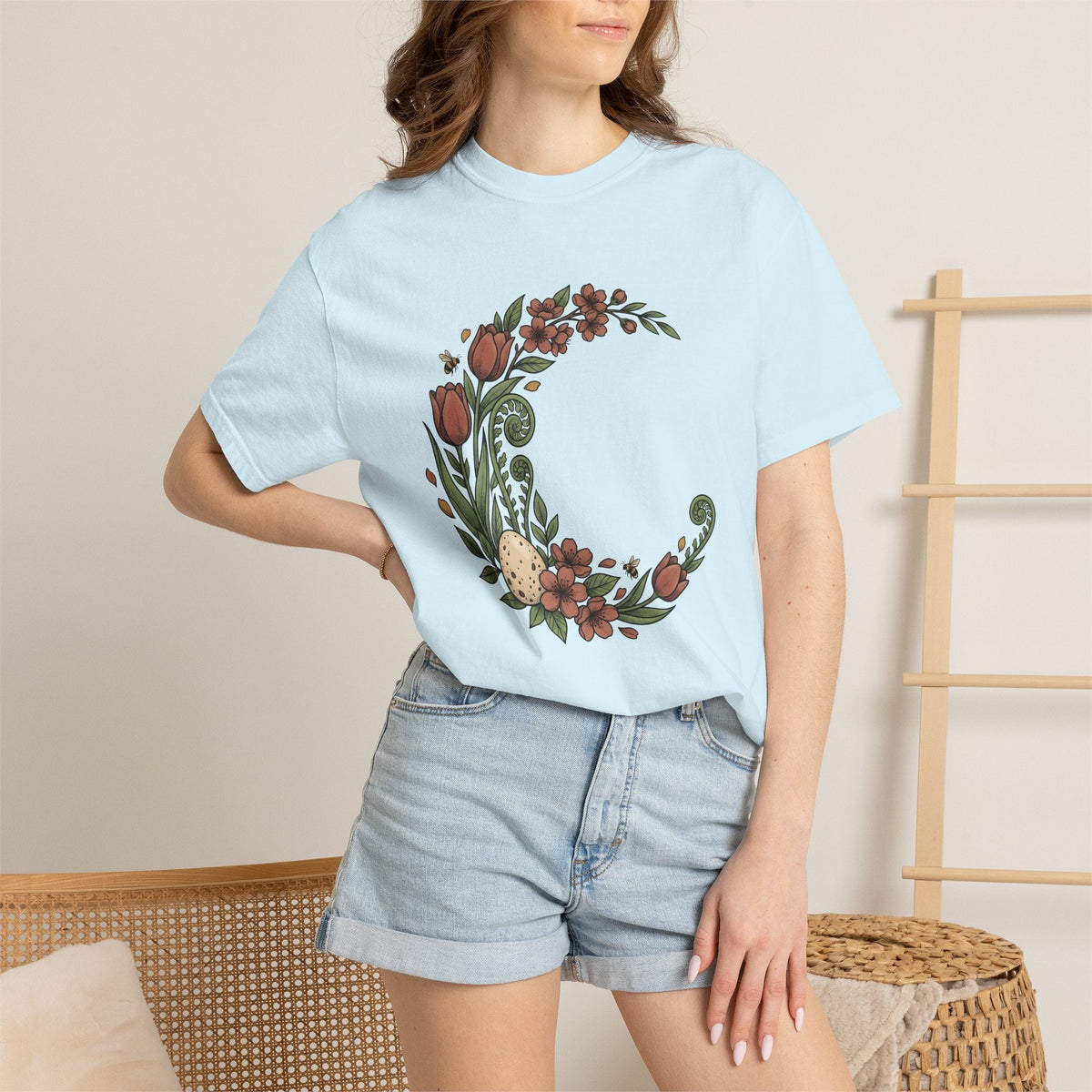 Bloom Egg Shirt Spring Festivity Unisex Gift Natural Tee product image 9