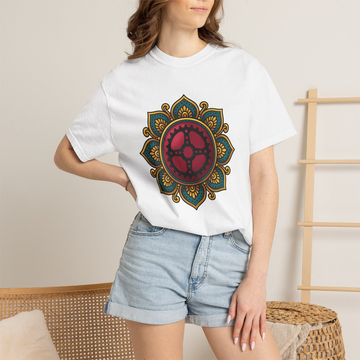 Bike Gear Mandala Shirt Sports Cycling Unisex Gift Boho Tee product image 6