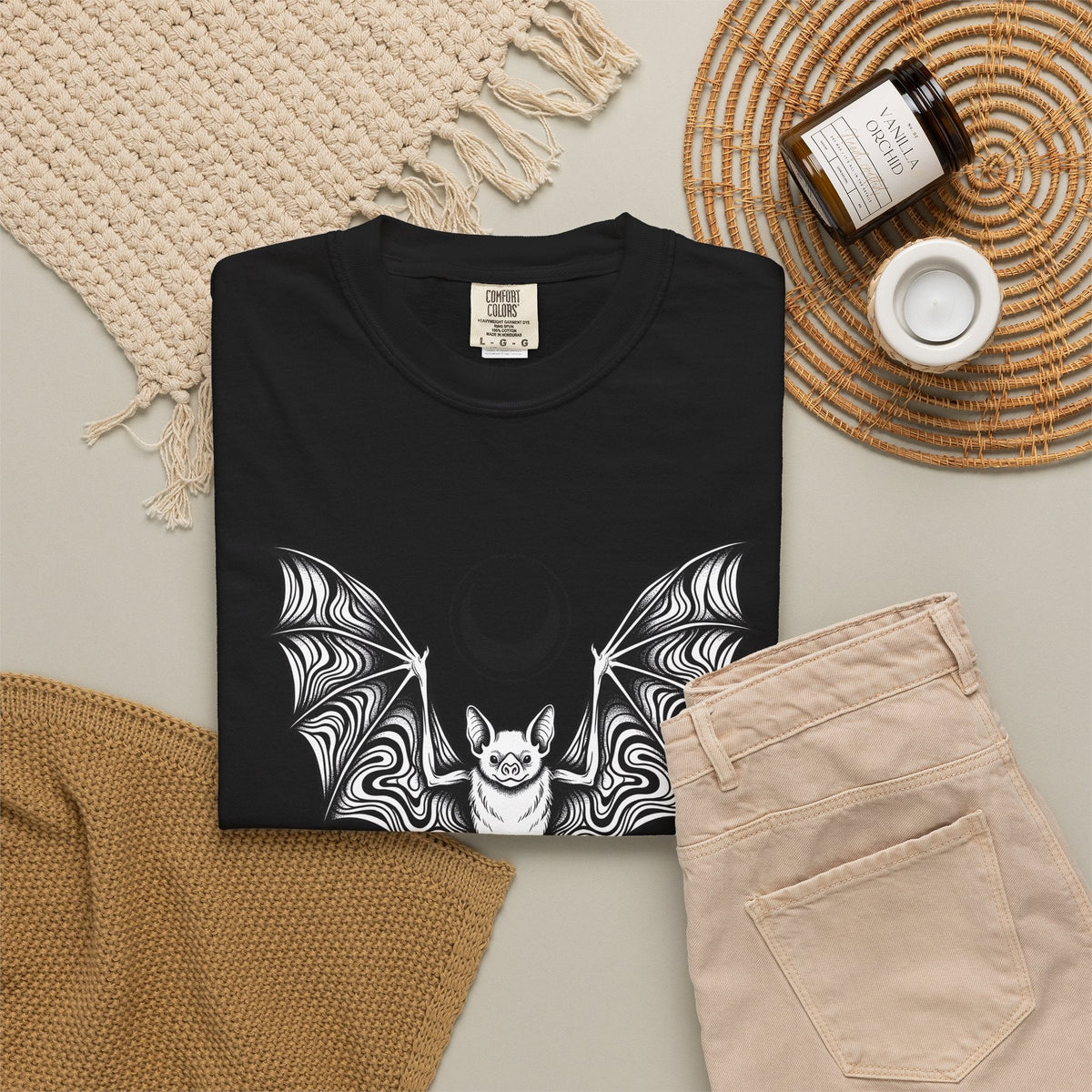 Bat Illustration Shirt Gothic Holiday Unisex Gift Dark Tee product image 16