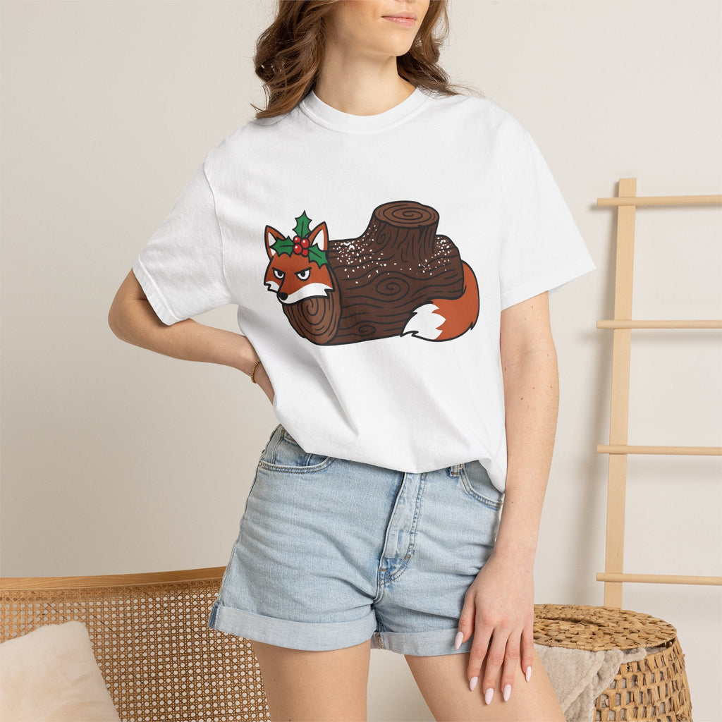 Fox Log Shirt Christmas Animal Unisex Gift Cartoon Tee product image 6