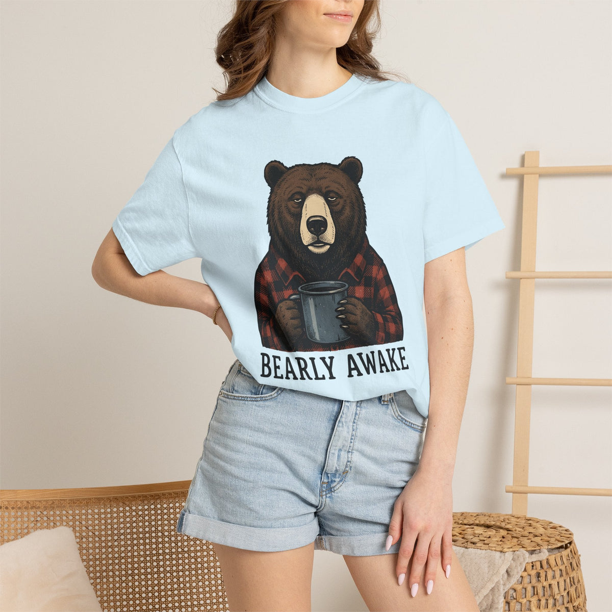 Mug Bear Shirt Christmas Cappuccino Unisex Gift Farmhouse Tee Teddy Bear T-Shirt