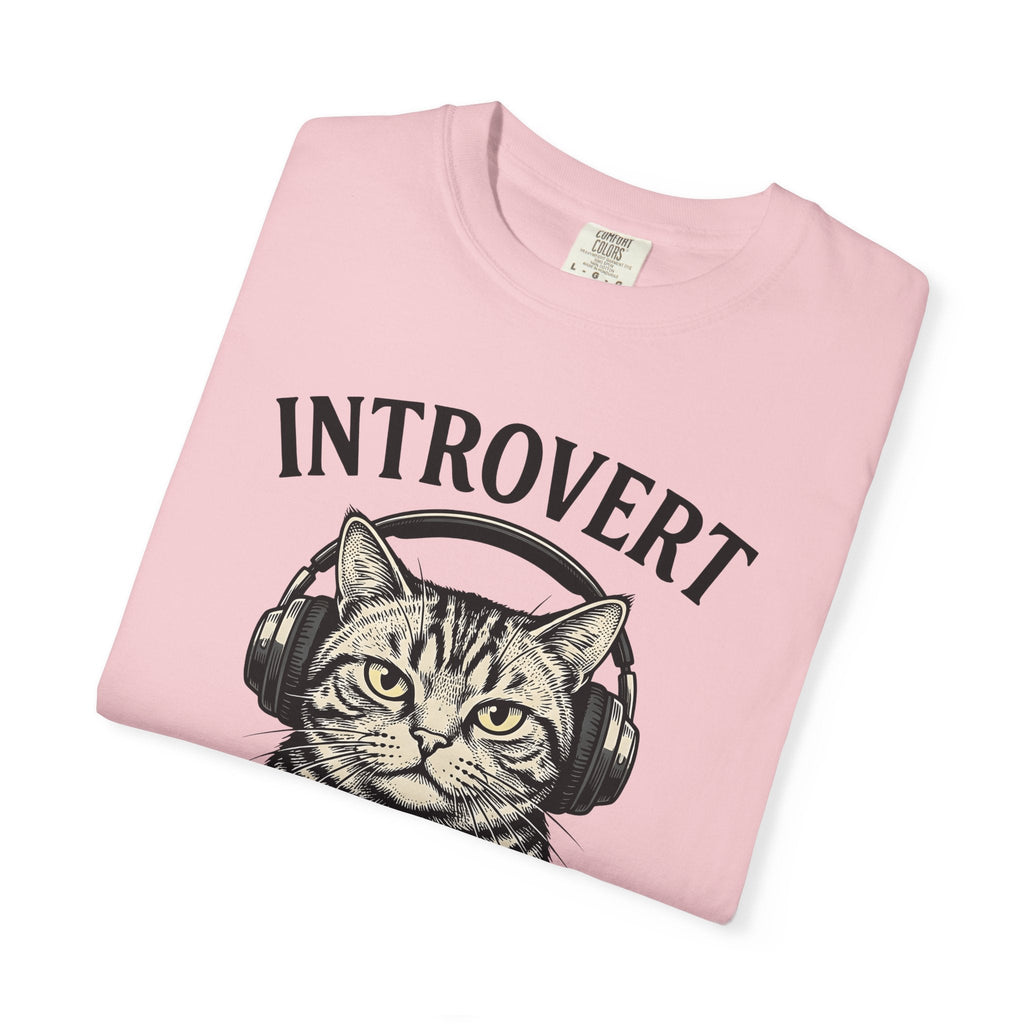 Tabby Cat Headphones Shirt Introvert Unisex Gift Vintage product image 11