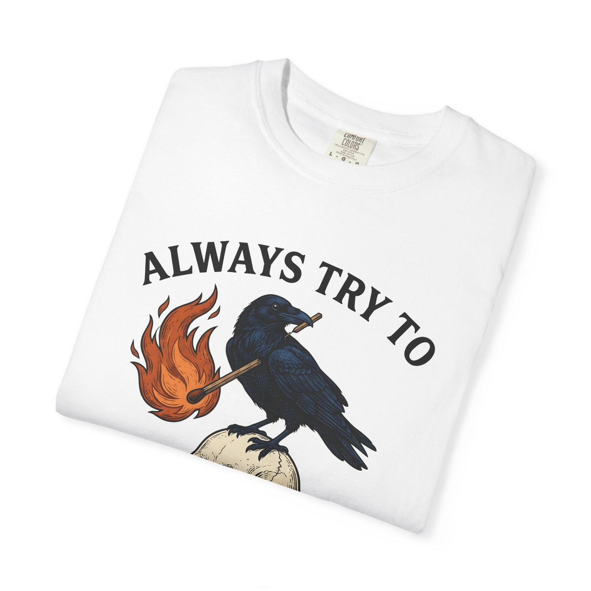 Raven Skull Shirt Funny Random Occult Unisex Gift Line Art product image 5