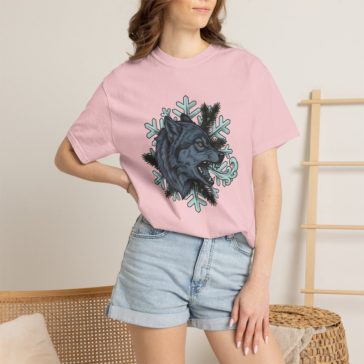 Wolf Head Shirt Winter Animal Unisex Gift Tattoo Style Tee product image 12