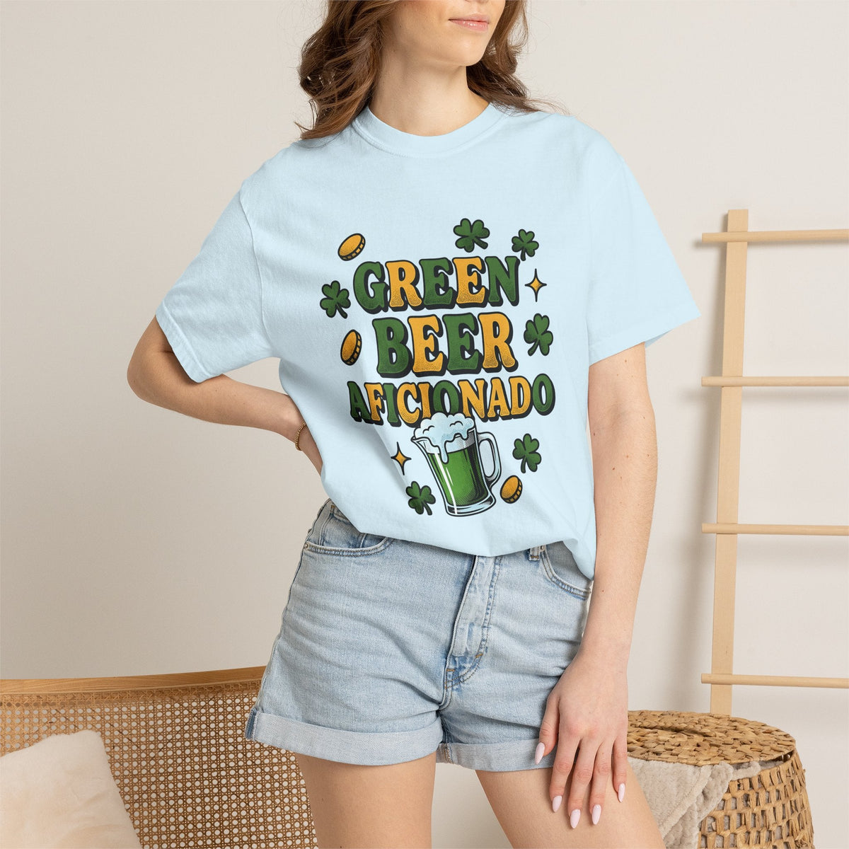 Green Ale Mug Shirt St Patrick's Day Beverages Unisex Gift Modern Graphic Tee