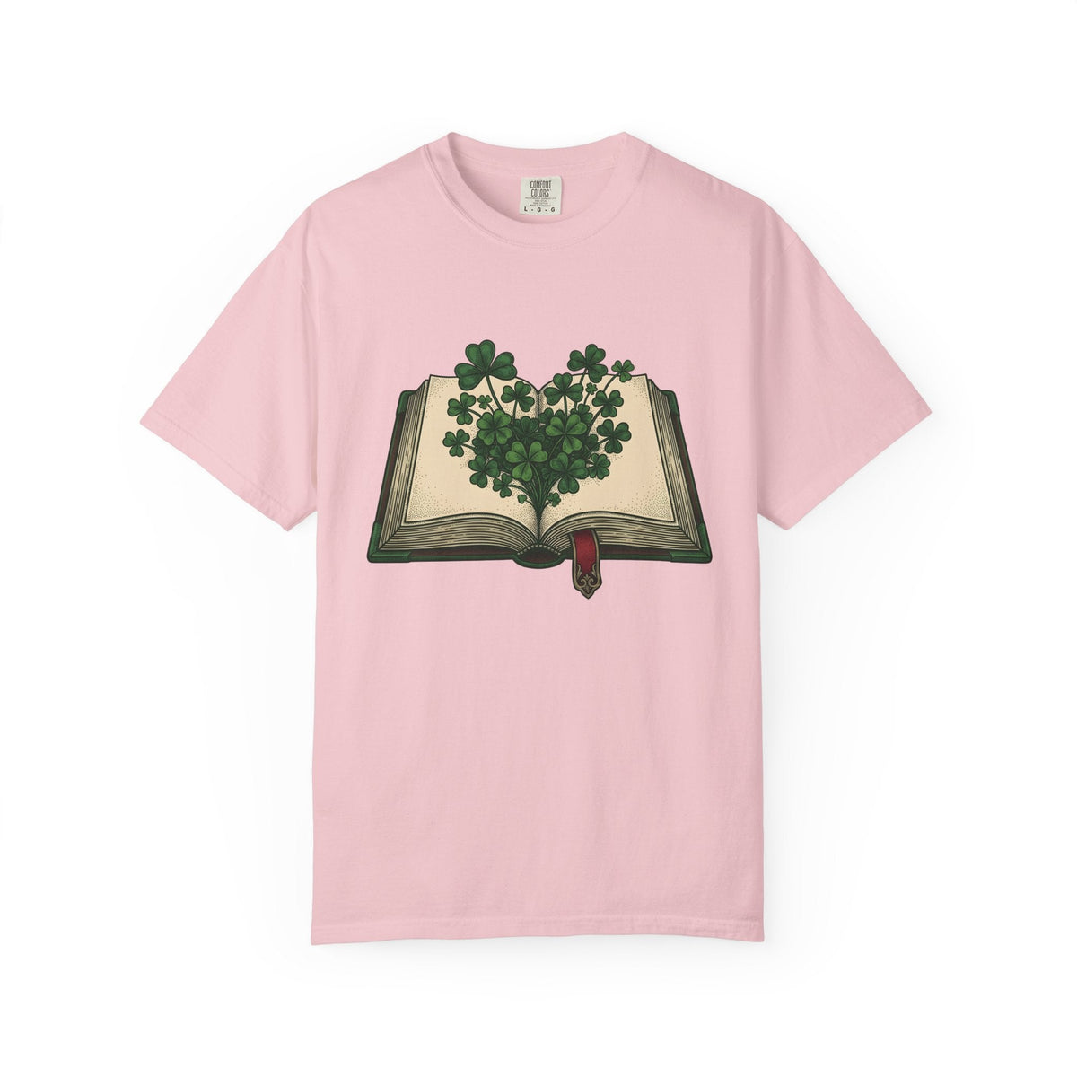 Lucky Leaf Book Hand-Drawn T-Shirt – Bookish Irish Reading product image 3