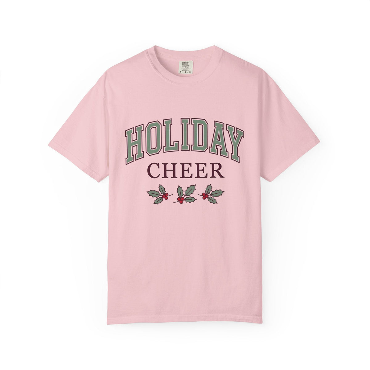 Holly Leaves Collegiate T-Shirt – Vintage Christmas Holiday product image 3