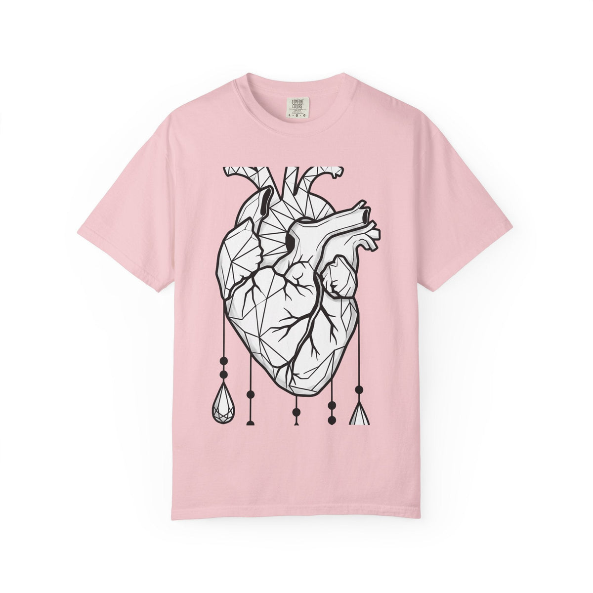 Angular Heart Shirt Boho Chic Ink Gift Women Sketch Tee product image 3