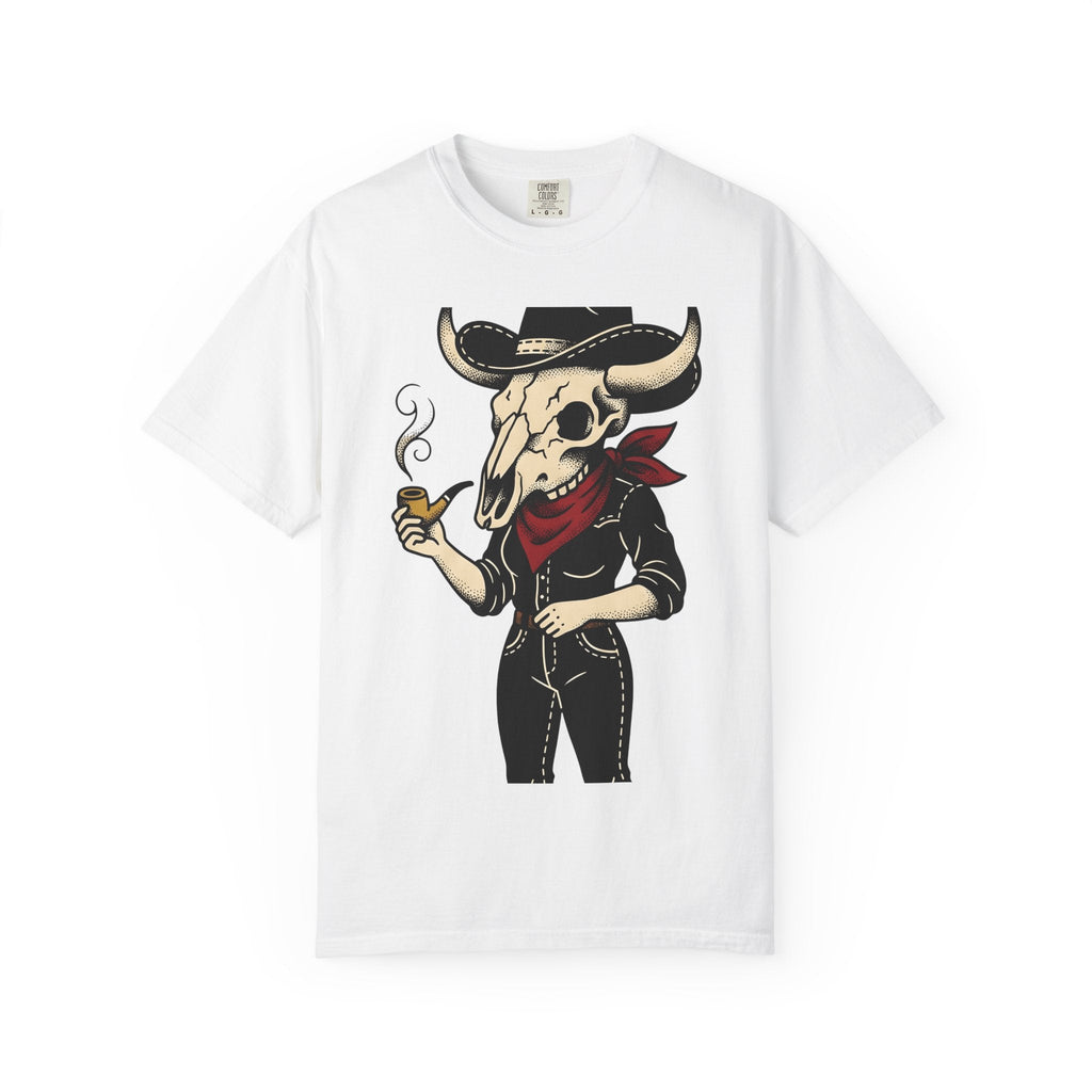 Skull Cowboy Shirt Cowgirl Country Gift for Women Line Art product image 1