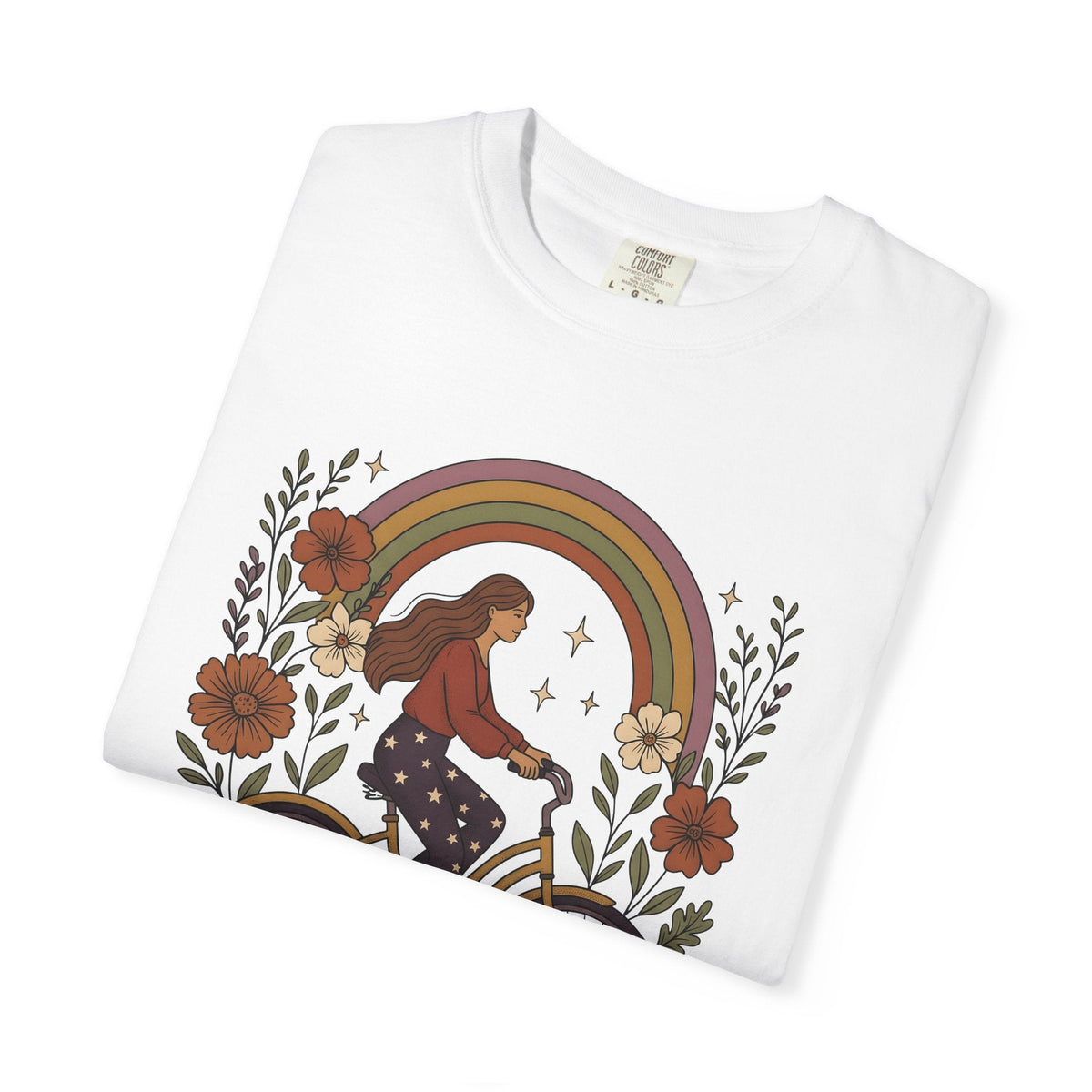 Woman Bicycle Shirt Cycling Floral Gift for Women Boho Tee product image 5