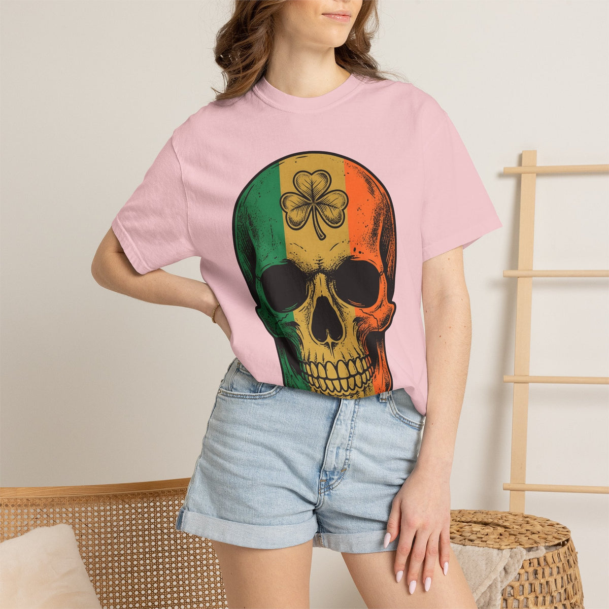 Skull Green Clover Shirt St Patrick's Day Emerald Unisex product image 13