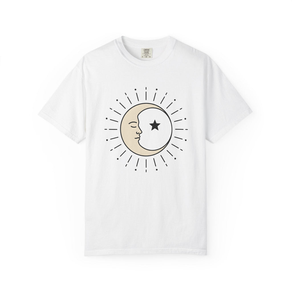 Moon Face Shirt Boho Chic Celestial Unisex Gift Line Art product image 1
