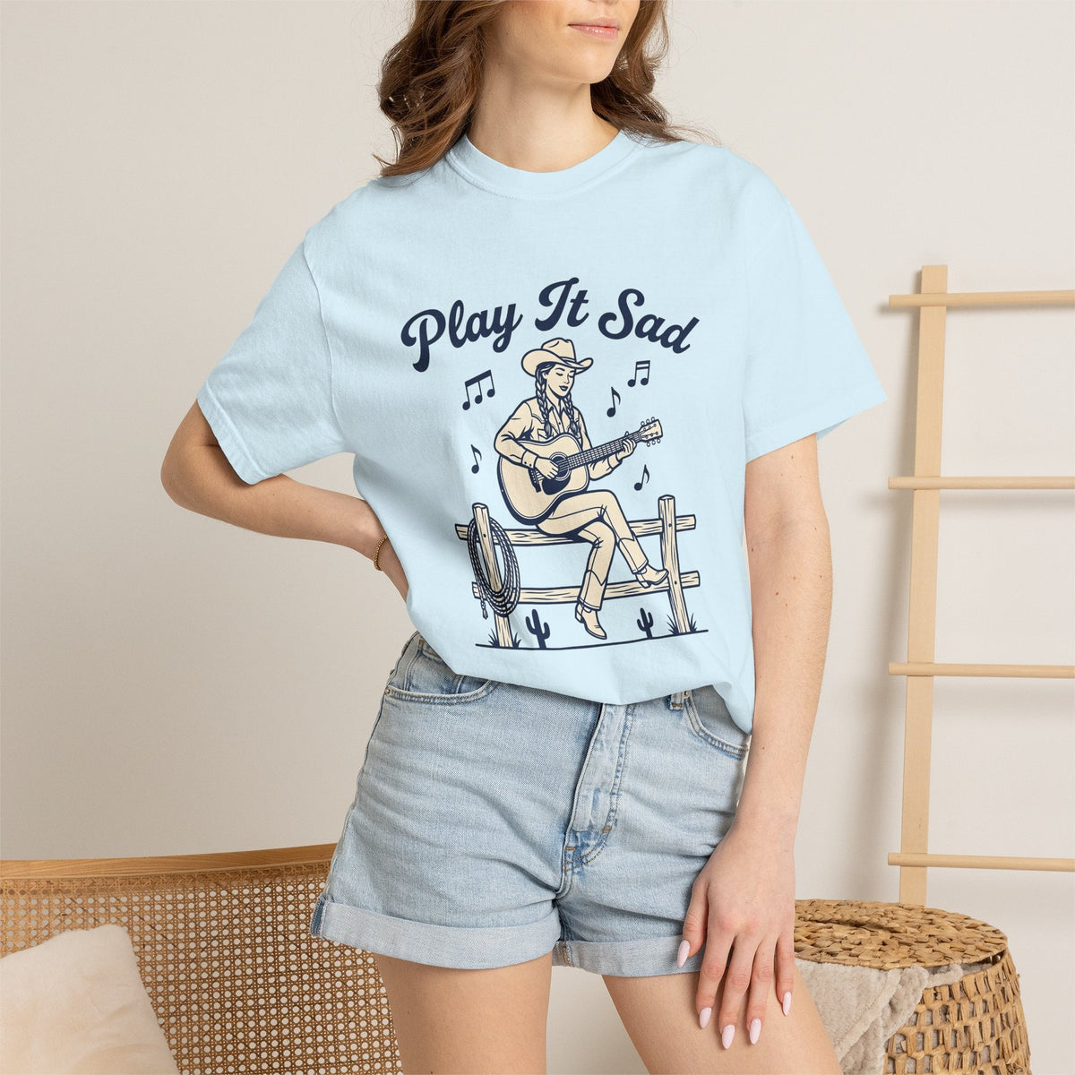 Cowgirl Guitar Shirt Rustic Gift for Women Line Drawing Tee product image 9