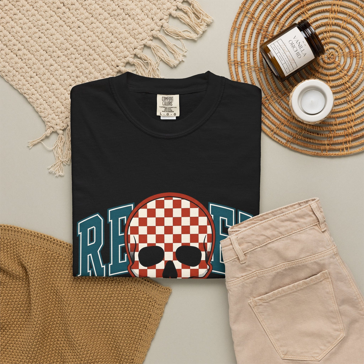 Gingham Skull Shirt America Music Gift Women Pop Art Tee product image 16