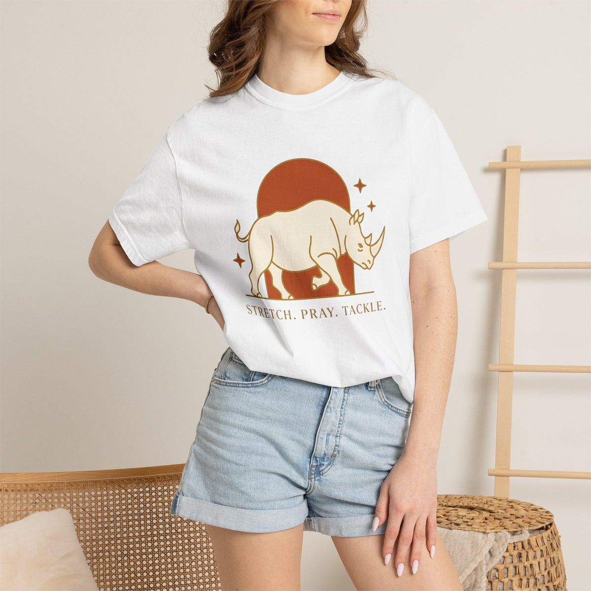 Rhino Art Shirt Sports Training Unisex Gift Plain Tee product image 6