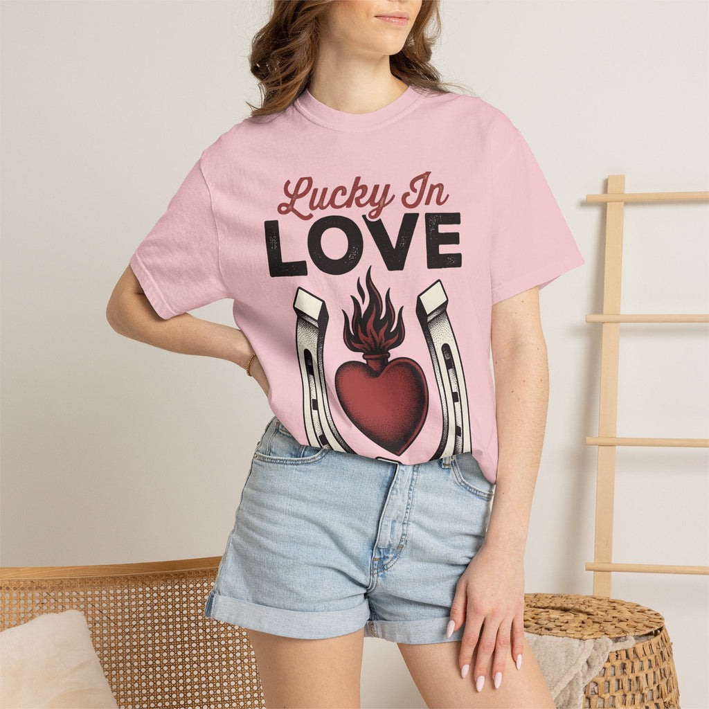Flaming Heart Horseshoe Shirt St Valentines Day Love Unisex product image 12