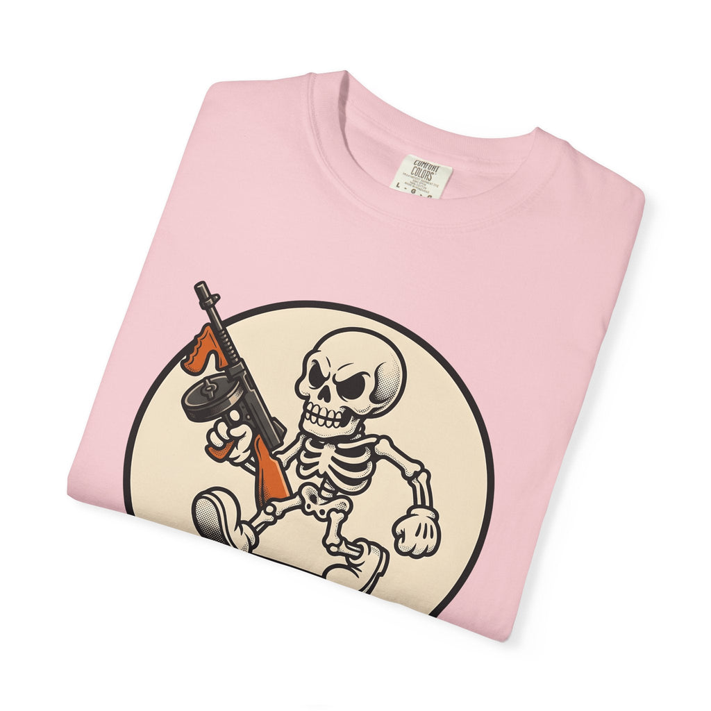 Skull Mobster Comic T-Shirt – Halloween Gangster Bones product image 12