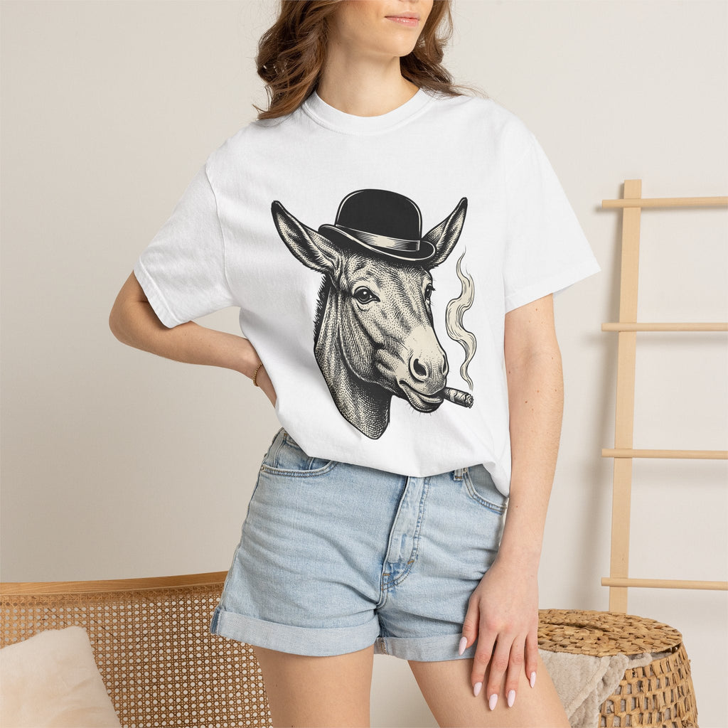 Donkey Hat Shirt Animal Humor Unisex Gift Vintage Tee Burro T-Shirt Pet Fan