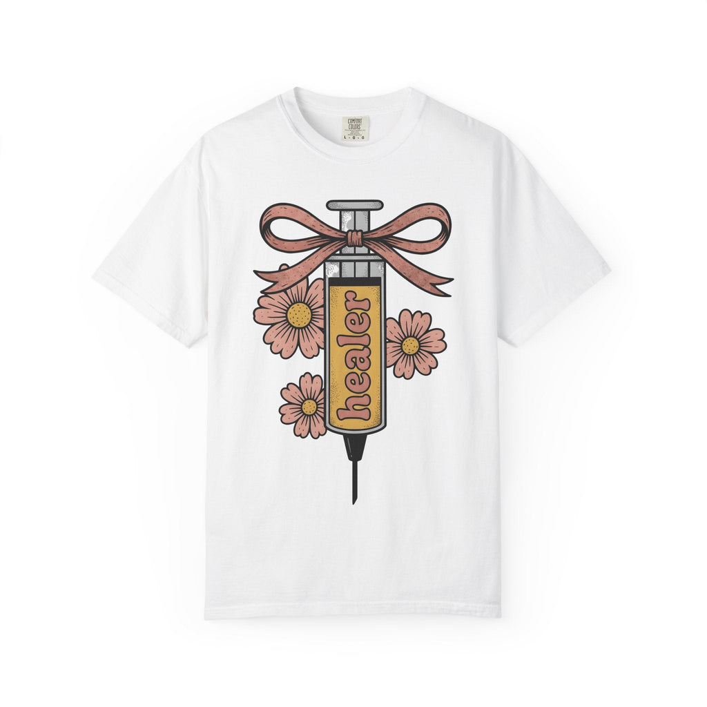 Injection Flowers Sketch T-Shirt – Nurse Floral Medical product image 1