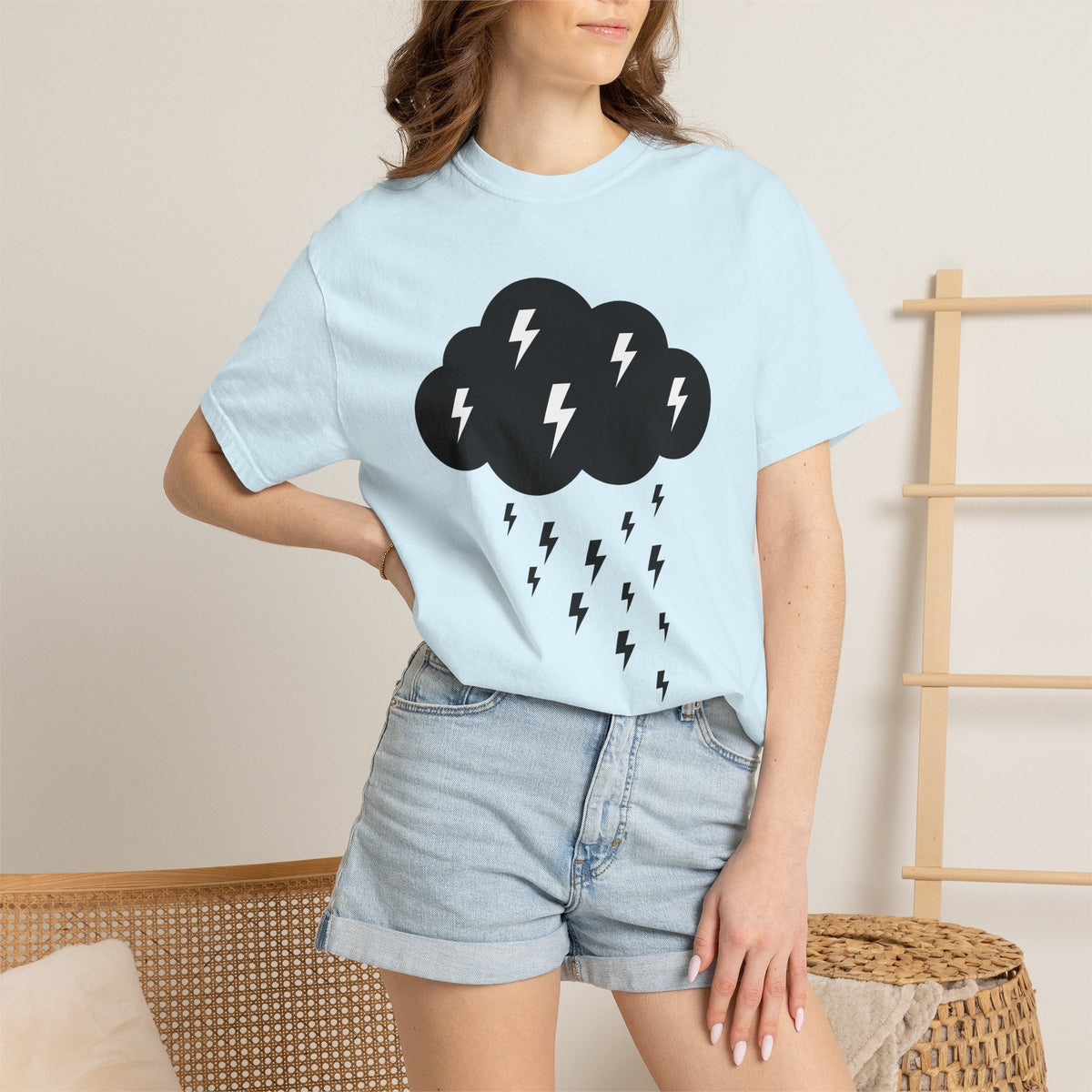 Dark Cloud Shirt Boho Chic Forecast Unisex Gift Flat Tee product image 9