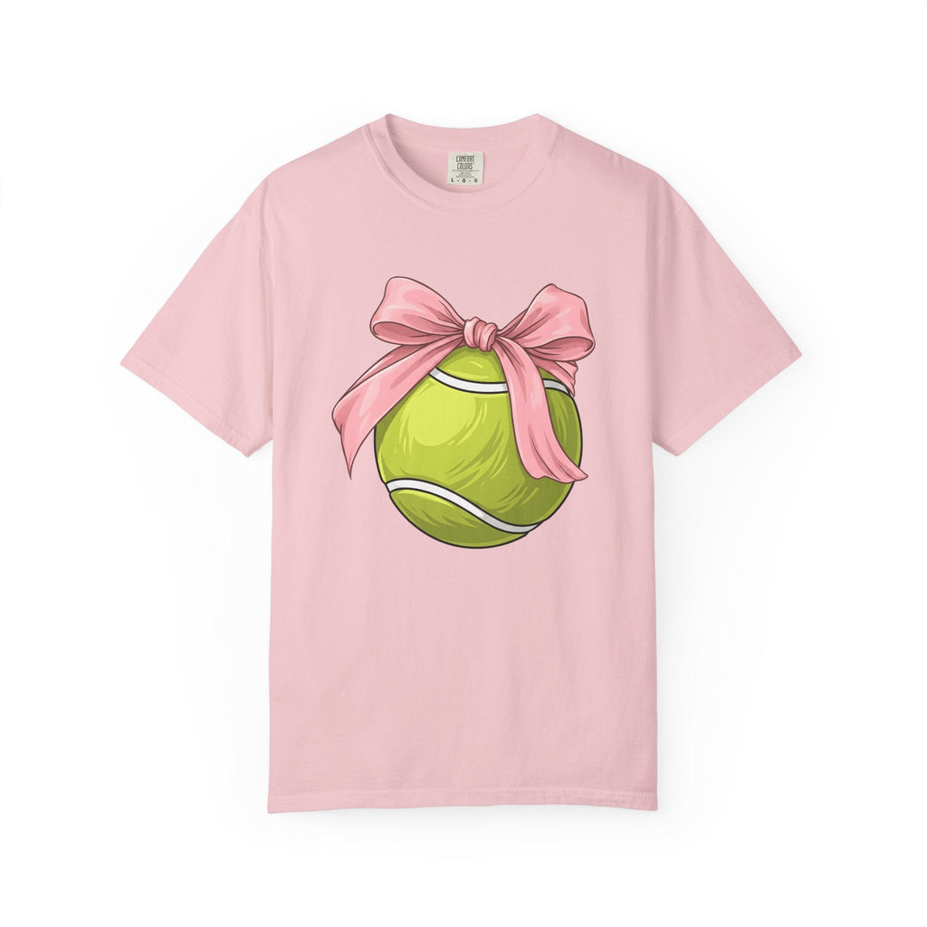 Tennis Ball Bow Shirt Moms Exercise Gift Women Anime Tee product image 3