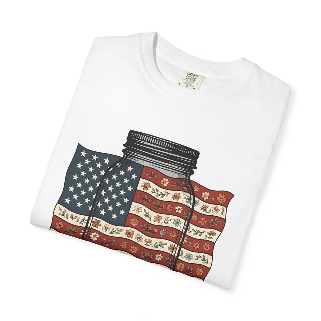 Mason Jar Flag Shirt 4th Of July Americana Unisex Gift Old product image 5