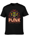 Punk Rock Graphic Tee - Black Cotton product image 1