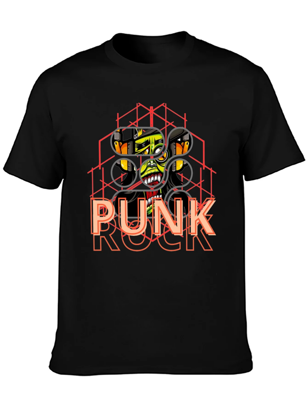 Punk Rock Graphic Tee - Black Cotton product image 1