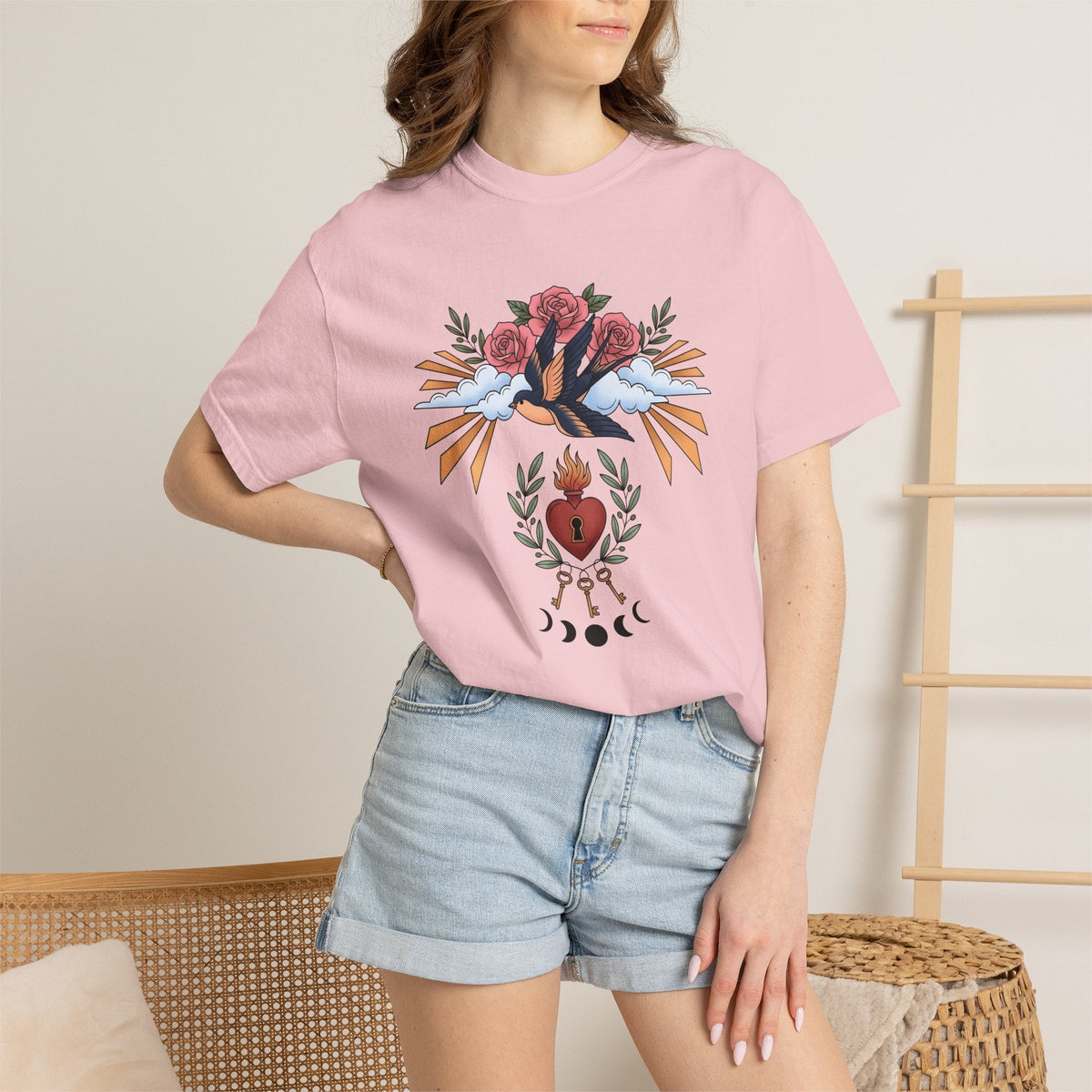 Swallow Shirt Animals & Flowers Hippie Unisex Gift Neo product image 12