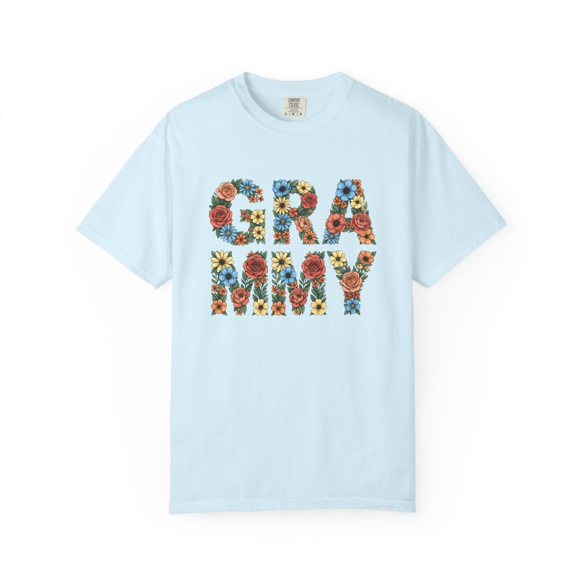 Flower Initials Shirt Grandma Wrap Gift for Women Line Art product image 2
