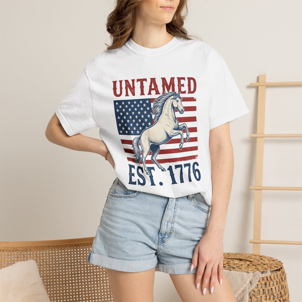 Patriotic Horse Shirt America Western Unisex Gift Vintage product image 6