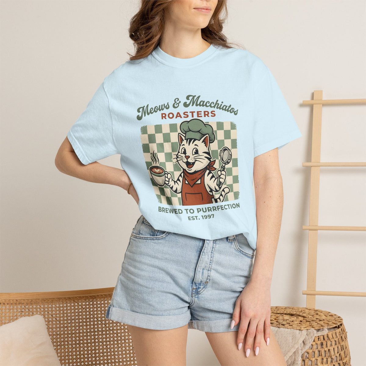 Espresso Cat Shirt Mocha Unisex Gift Retro Tee T-Shirt product image 9