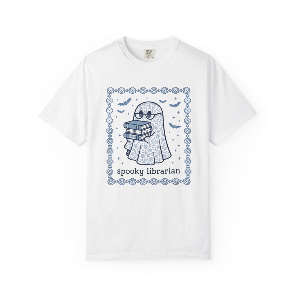 Ghost Books Shirt Librarian Halloween Unisex Gift Floral product image 1