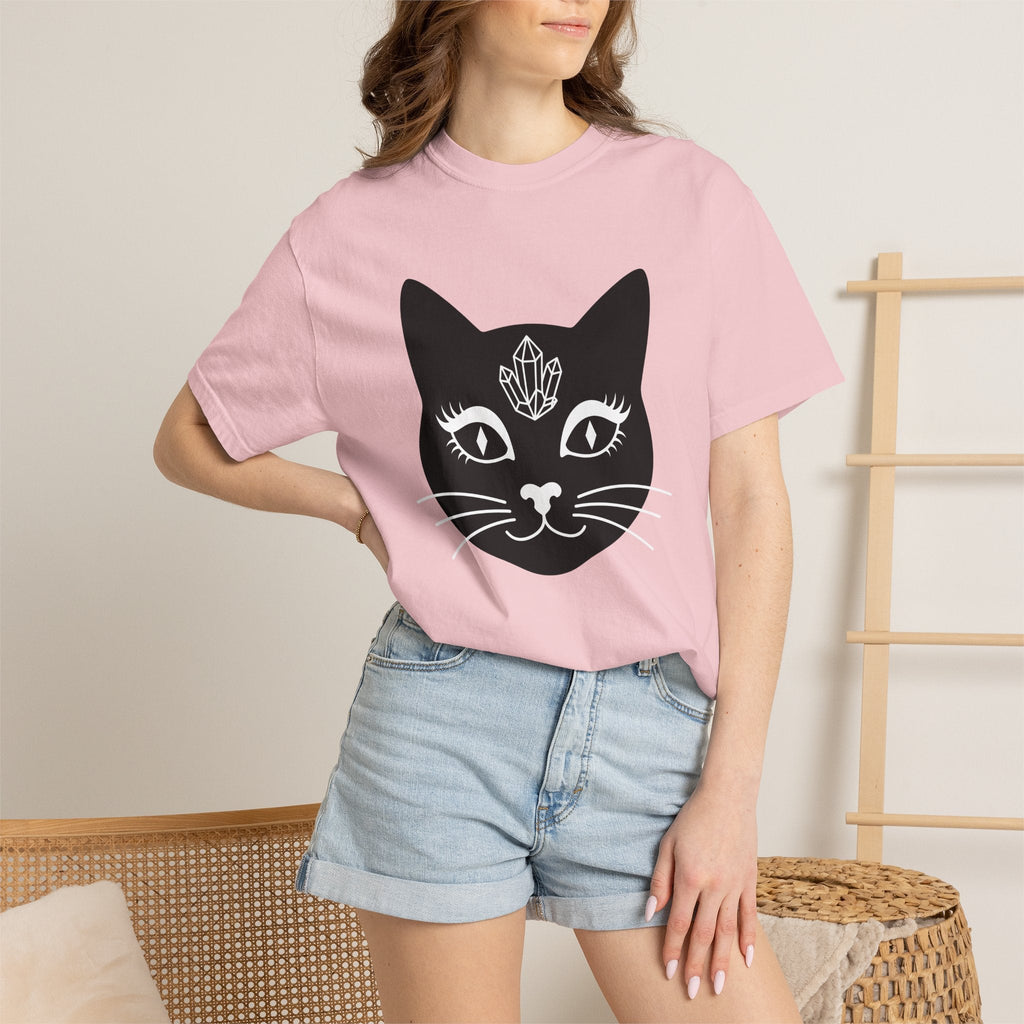 Black Cat Face Shirt Witchy Gift for Women Minimalist Tee product image 12