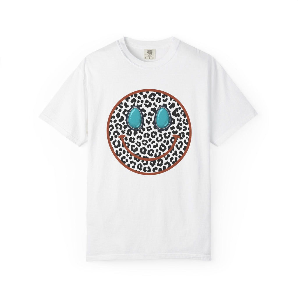 Leopard Print Smiley Face Shirt Animal Boho Unisex Gift product image 1