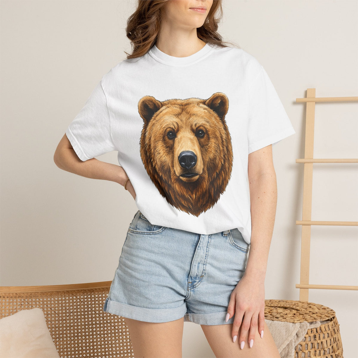 Bear Head Shirt Animals Fauna Gift Women Lifelike Tee product image 6