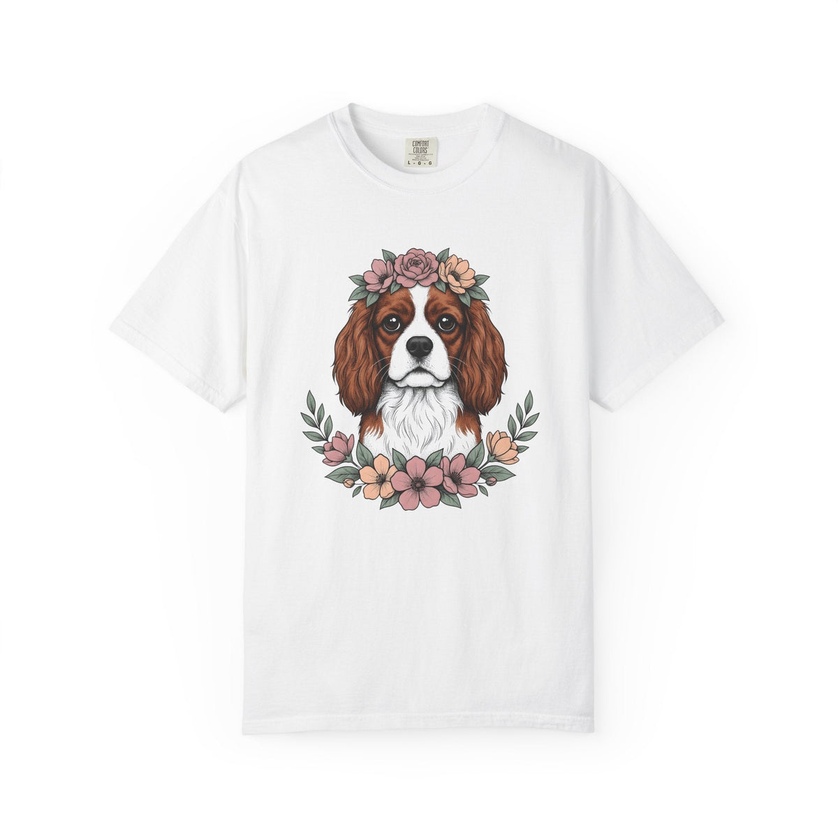 Cavalier Spaniel Dog Shirt Blossoms Gift Women Flower Art product image 1