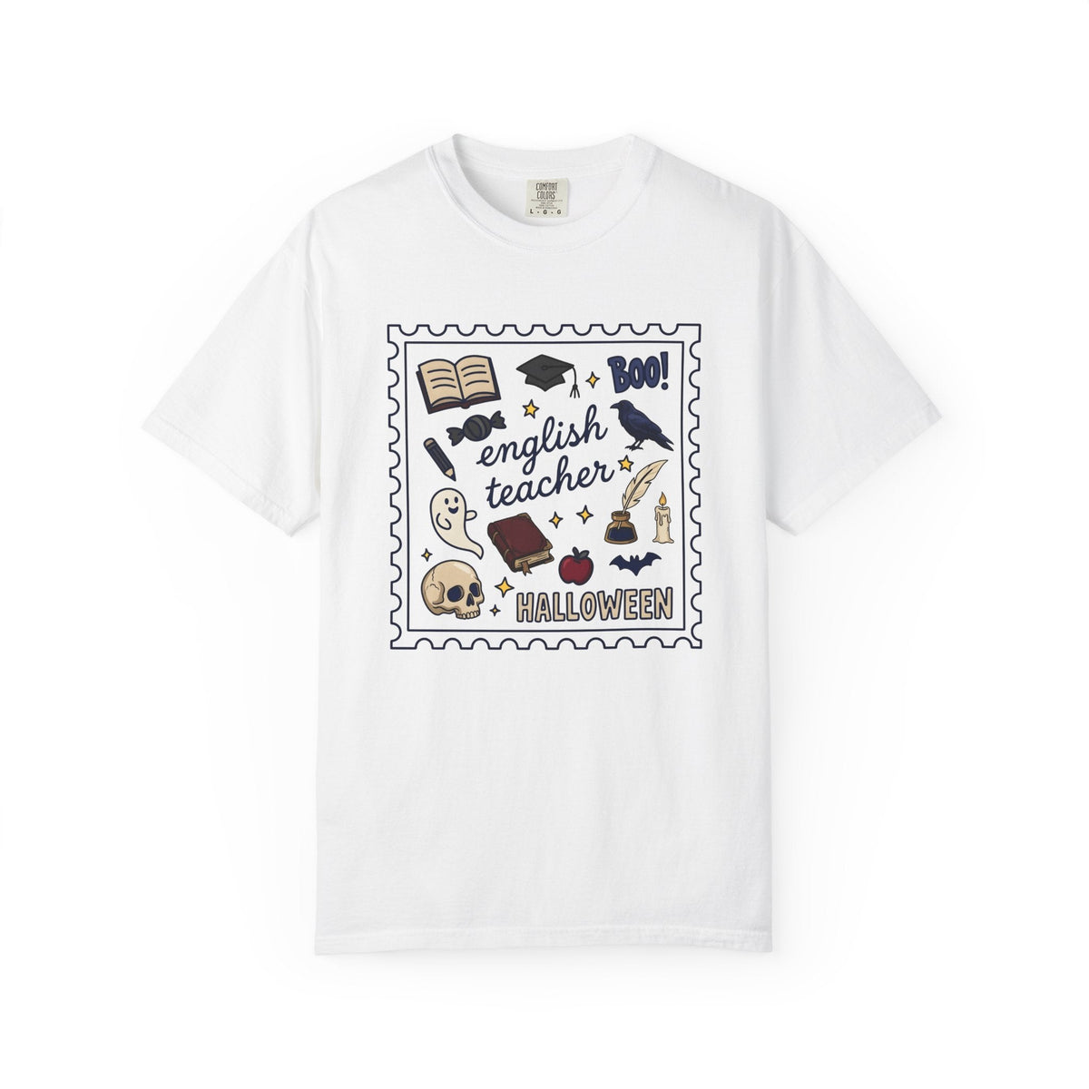 Halloween Teacher Sketch T-Shirt – Spooky Educator Design product image 1