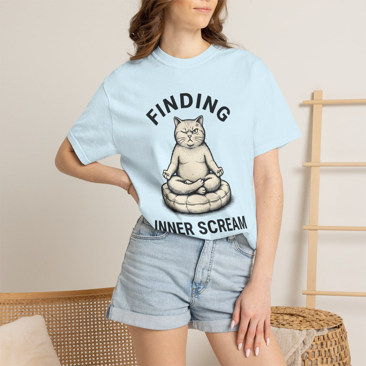 Zen Cat Shirt Fitness Unisex Gift Retro Tee Kitty T-Shirt product image 9