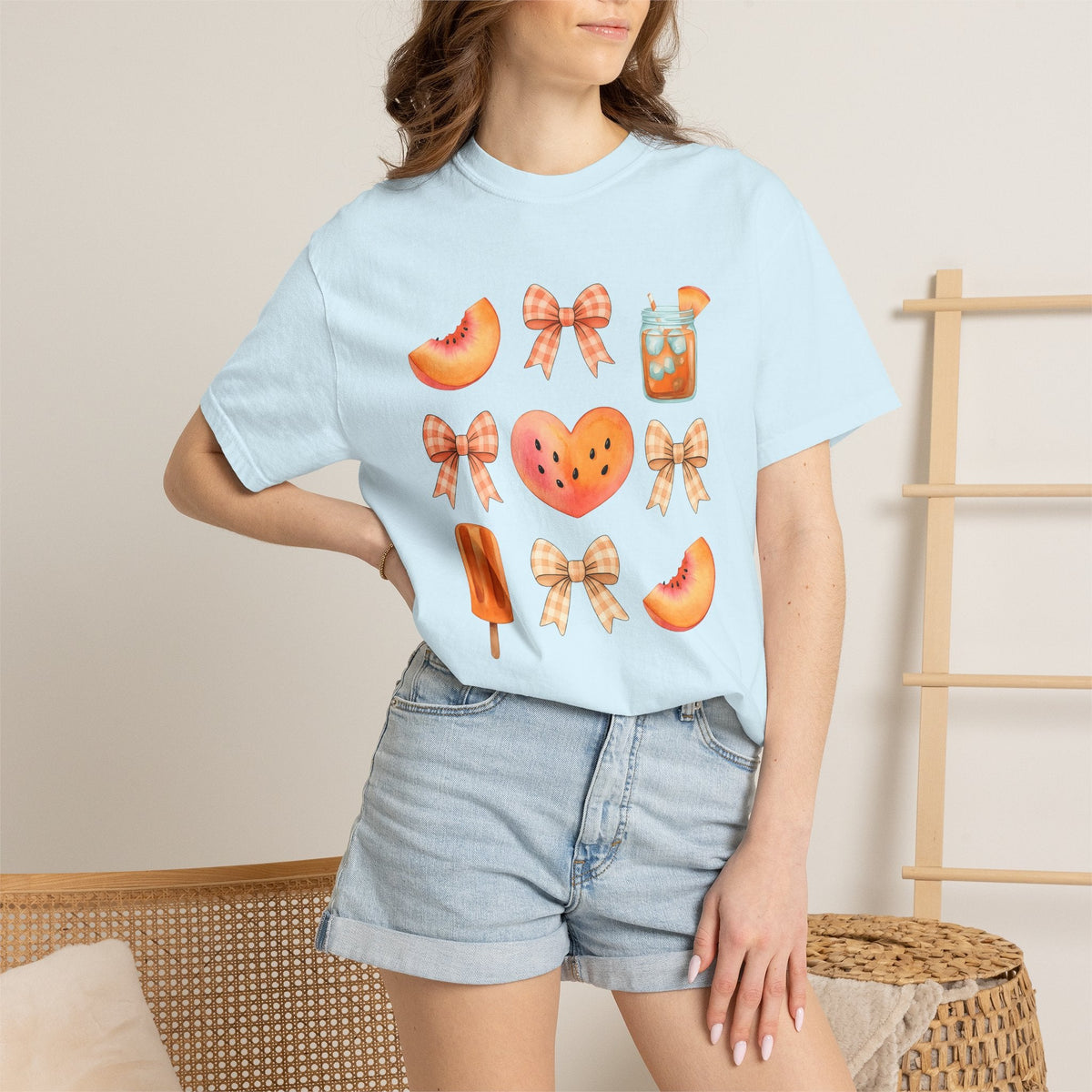 Peach Fruit Graphic Shirt Desserts Summer Unisex Gift product image 9
