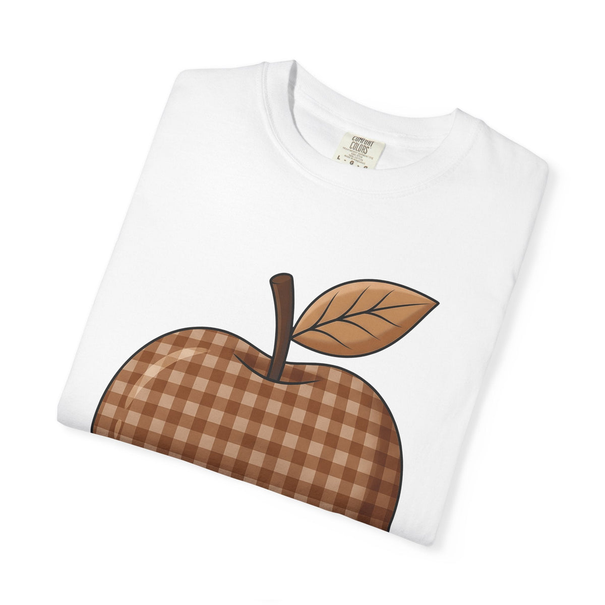 Plaid Apple Farmhouse T-Shirt – Fall Teacher Autumn Design product image 5