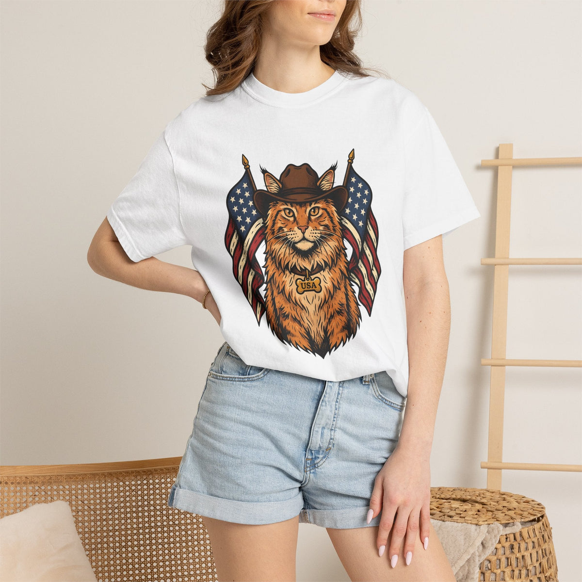 Cowboy Cat Vintage T-Shirt – Patriotic 4th of July Kitty product image 6