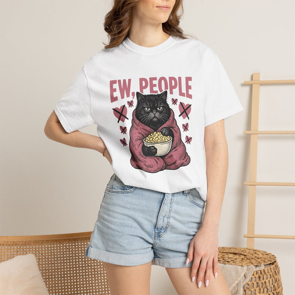 Mad Cat Heart Cartoon T-Shirt – Valentine's Day Kitty product image 6